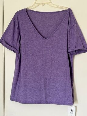 Purple V-Neck Women's Top
